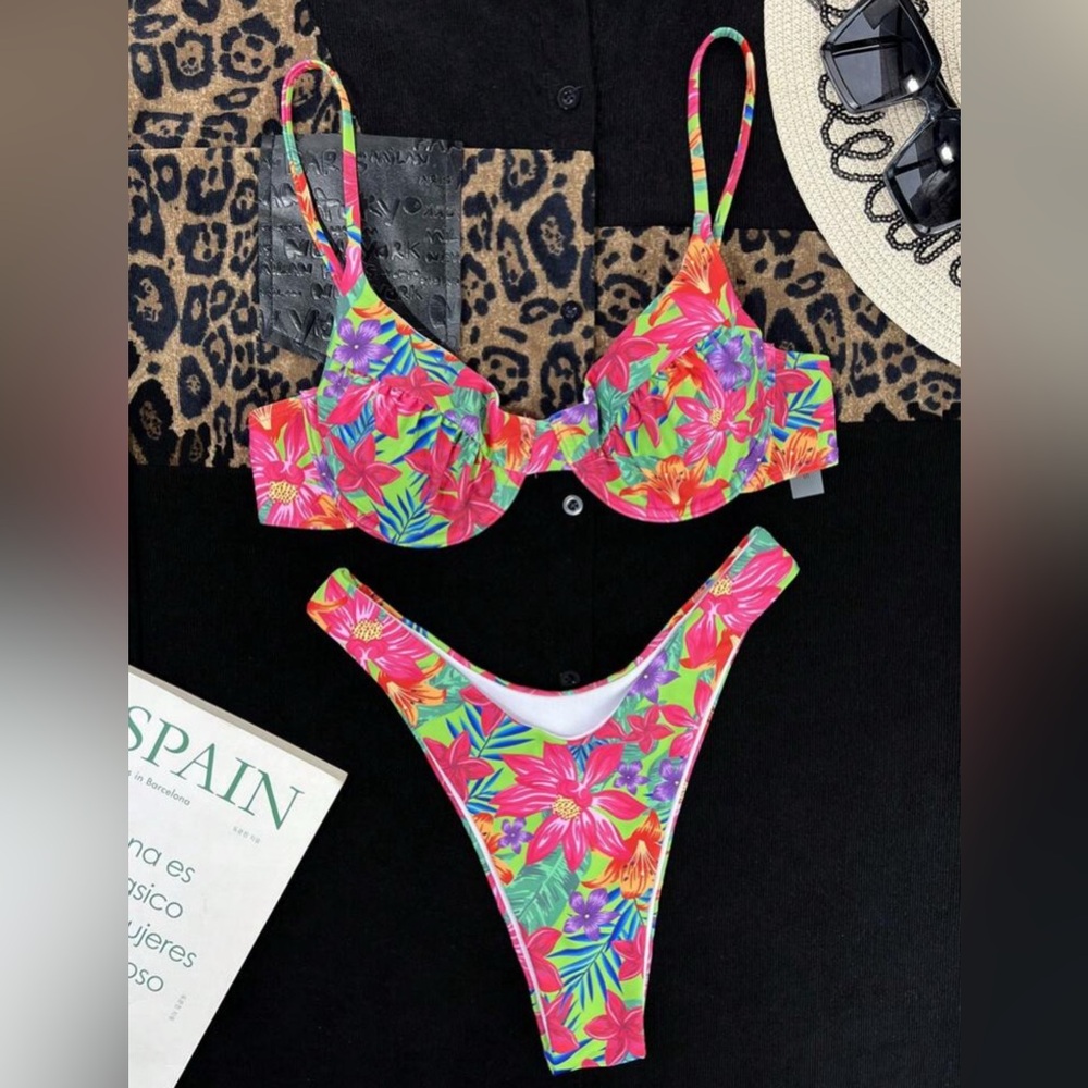 floral shein bikini